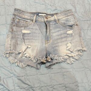 Eunina Light Blue Distressed Jean Shorts size S